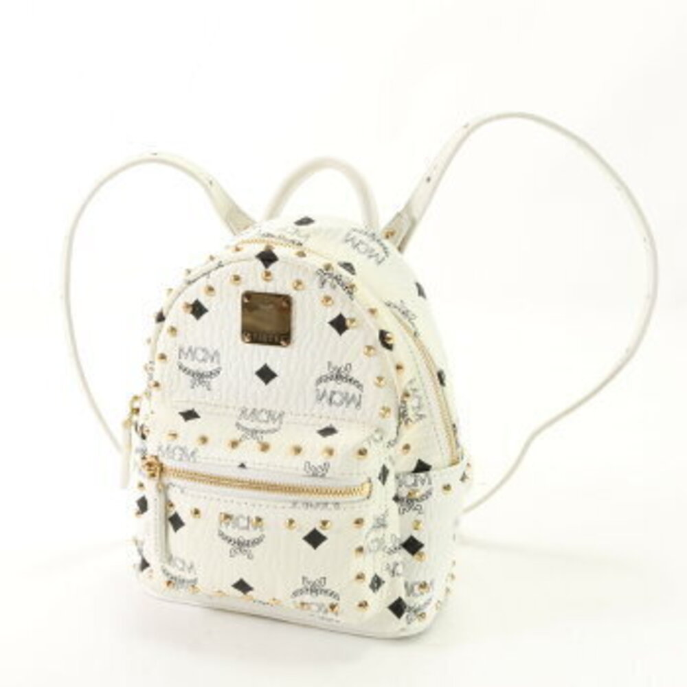Mcm Studded Shoulder Handbag EHM Visetos Backpack Bag